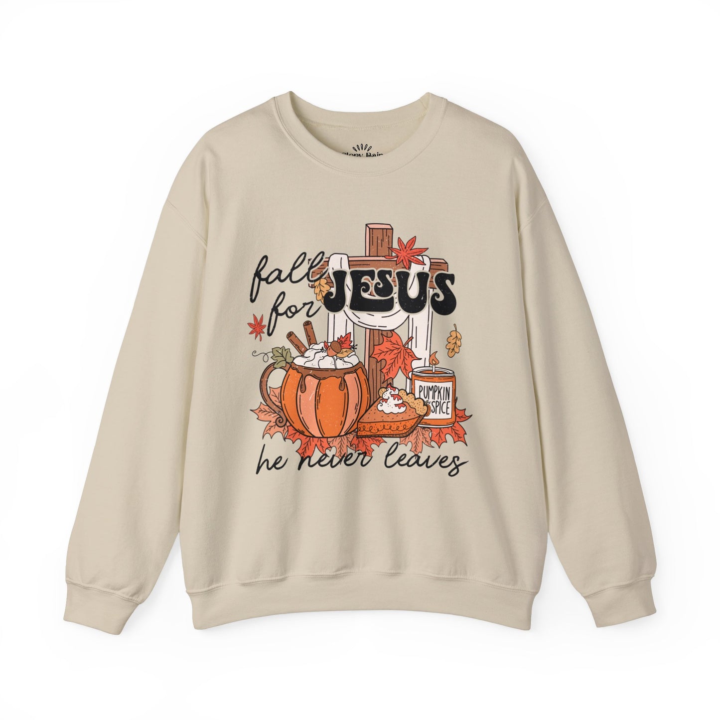 Fall For Jesus He Never Leaves: Unisex Heavy Blend™ Crewneck Sweatshirt