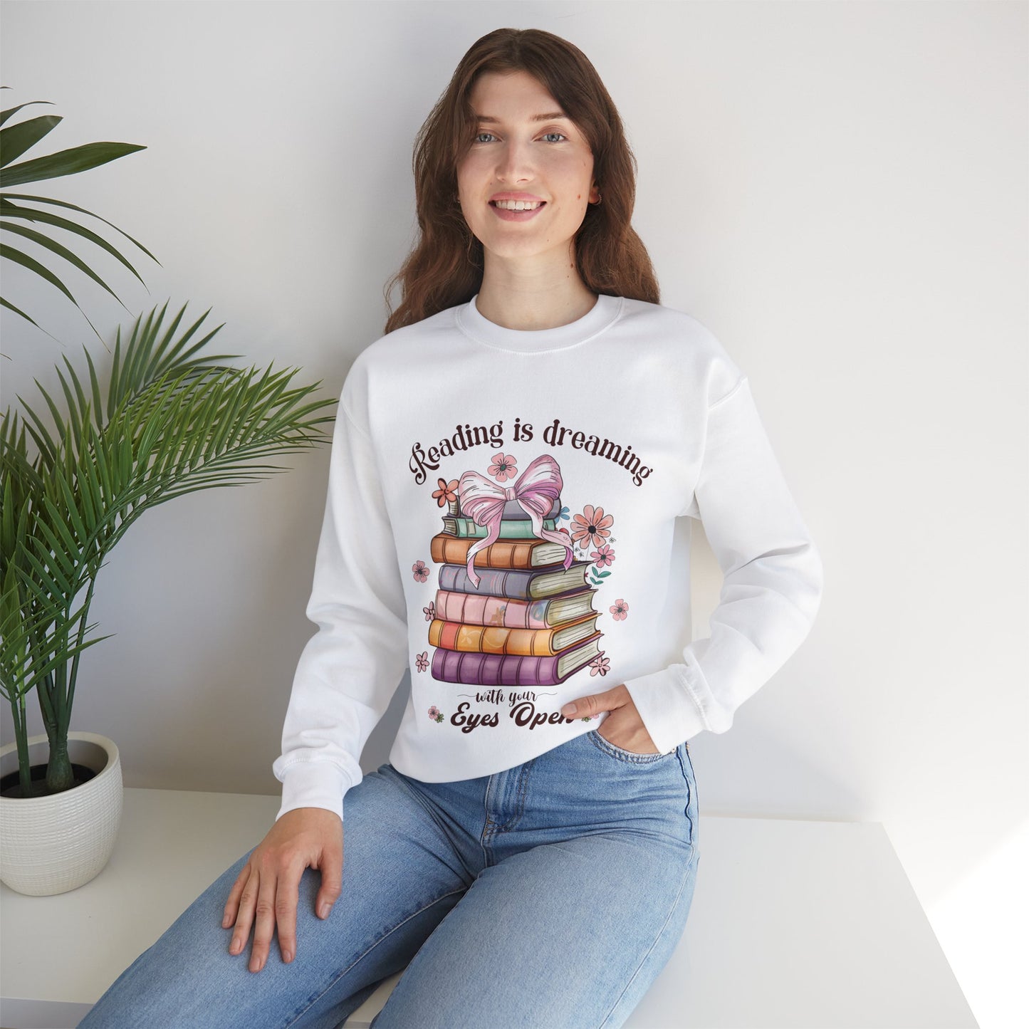 Reading is Dreaming With Your Eyes Open: Unisex Heavy Blend™ Crewneck Sweatshirt