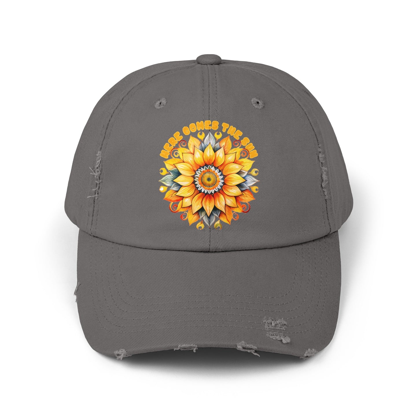 Here Comes the Sun Unisex Distressed Cap