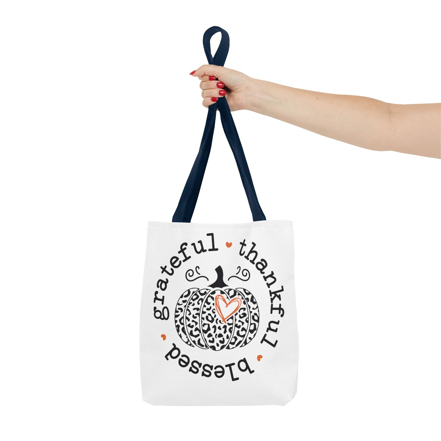 Grateful , Thankful, Blessed Pumpkin Fashion Tote Bag