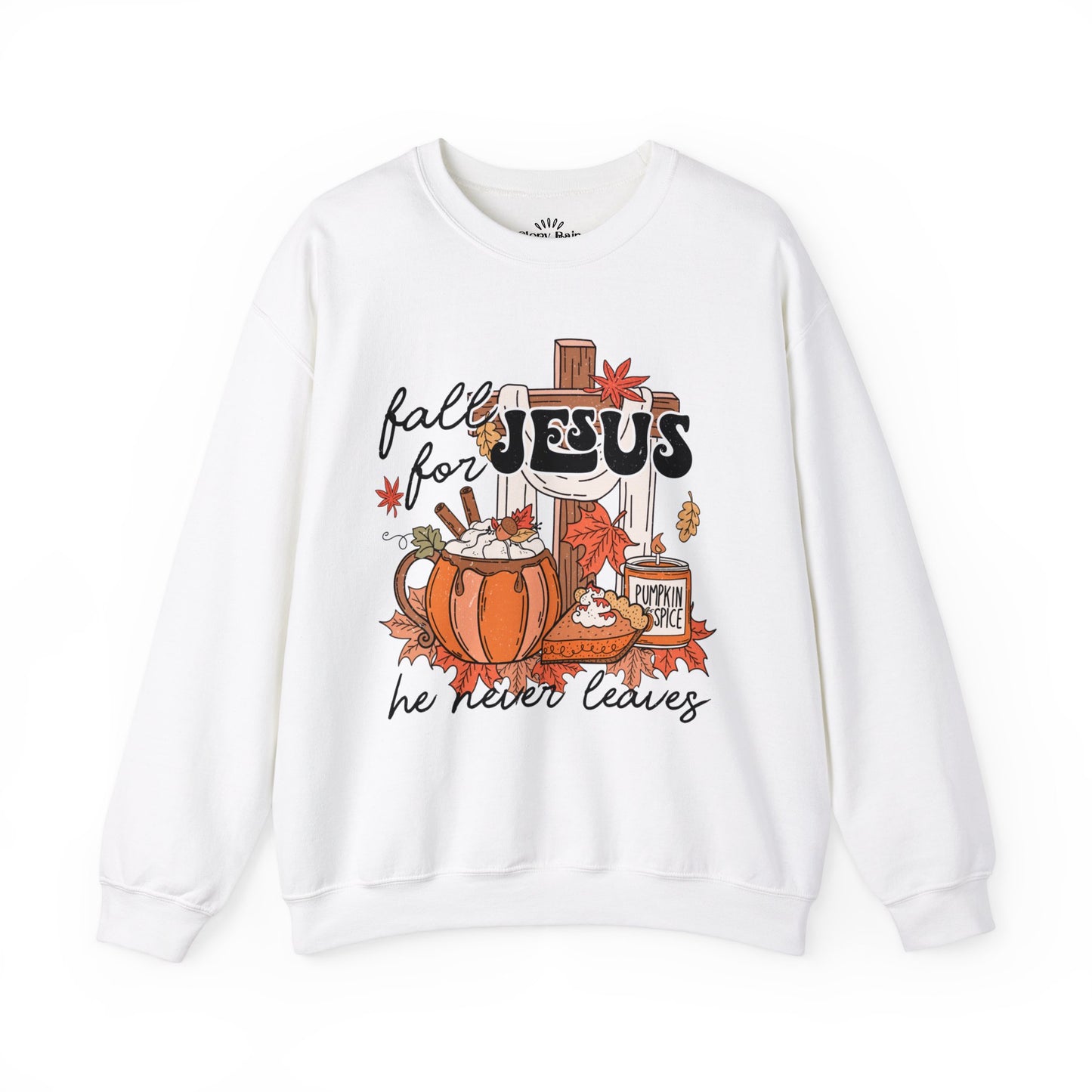 Fall For Jesus He Never Leaves: Unisex Heavy Blend™ Crewneck Sweatshirt