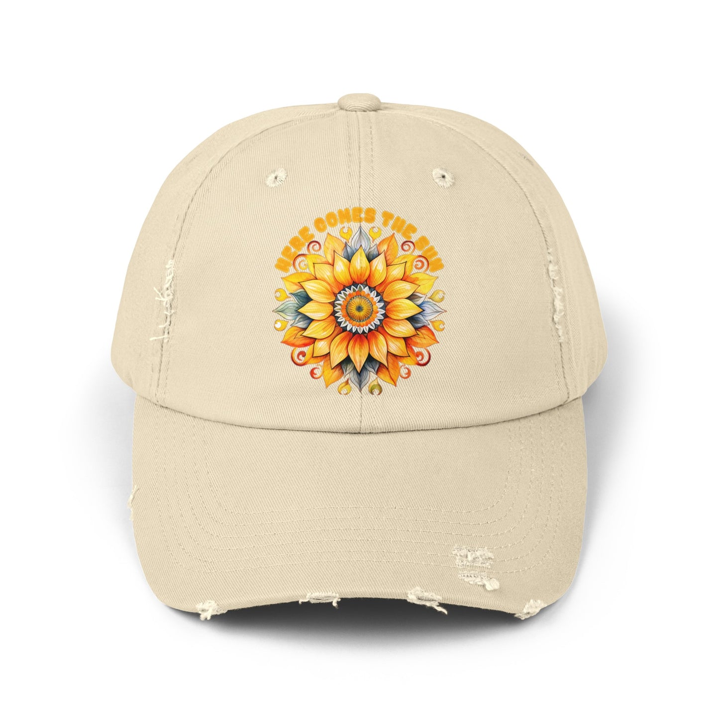 Here Comes the Sun Unisex Distressed Cap