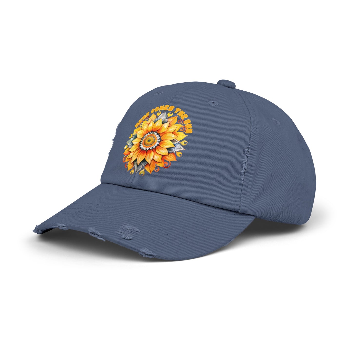 Here Comes the Sun Unisex Distressed Cap