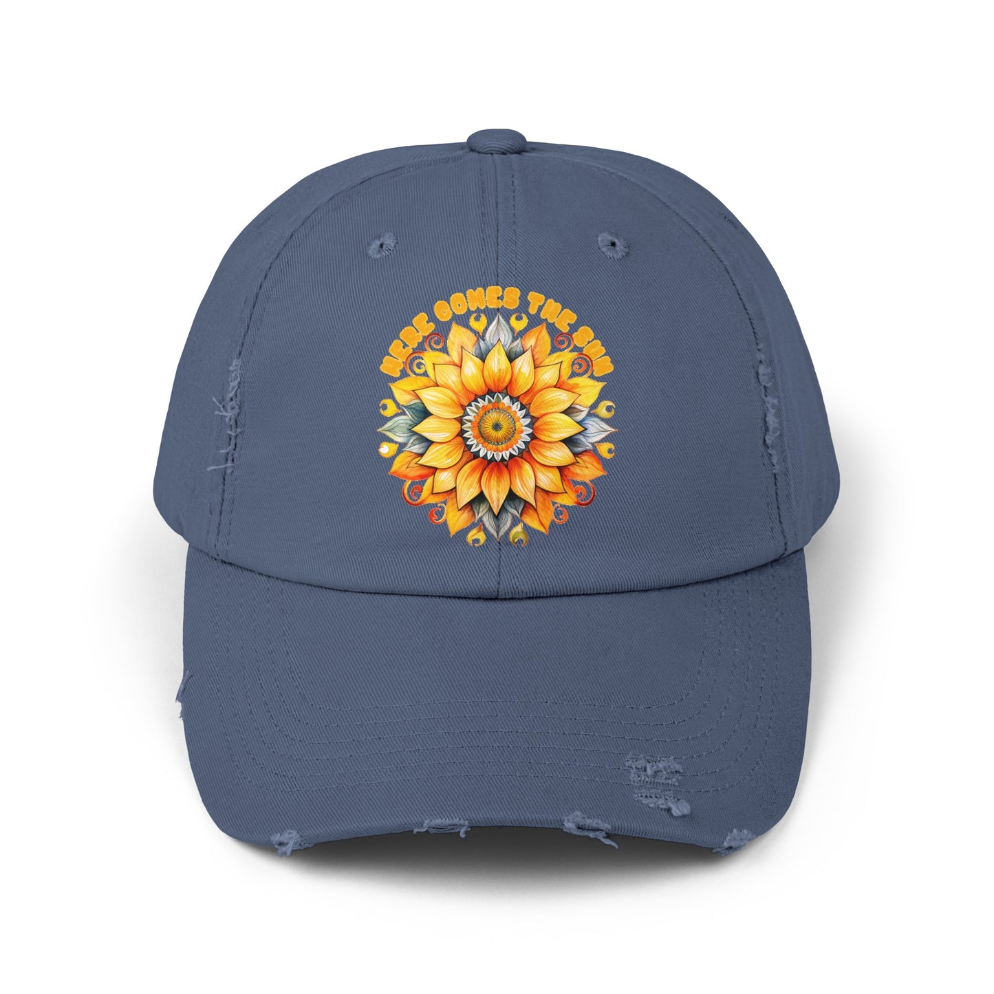 Here Comes the Sun Unisex Distressed Cap
