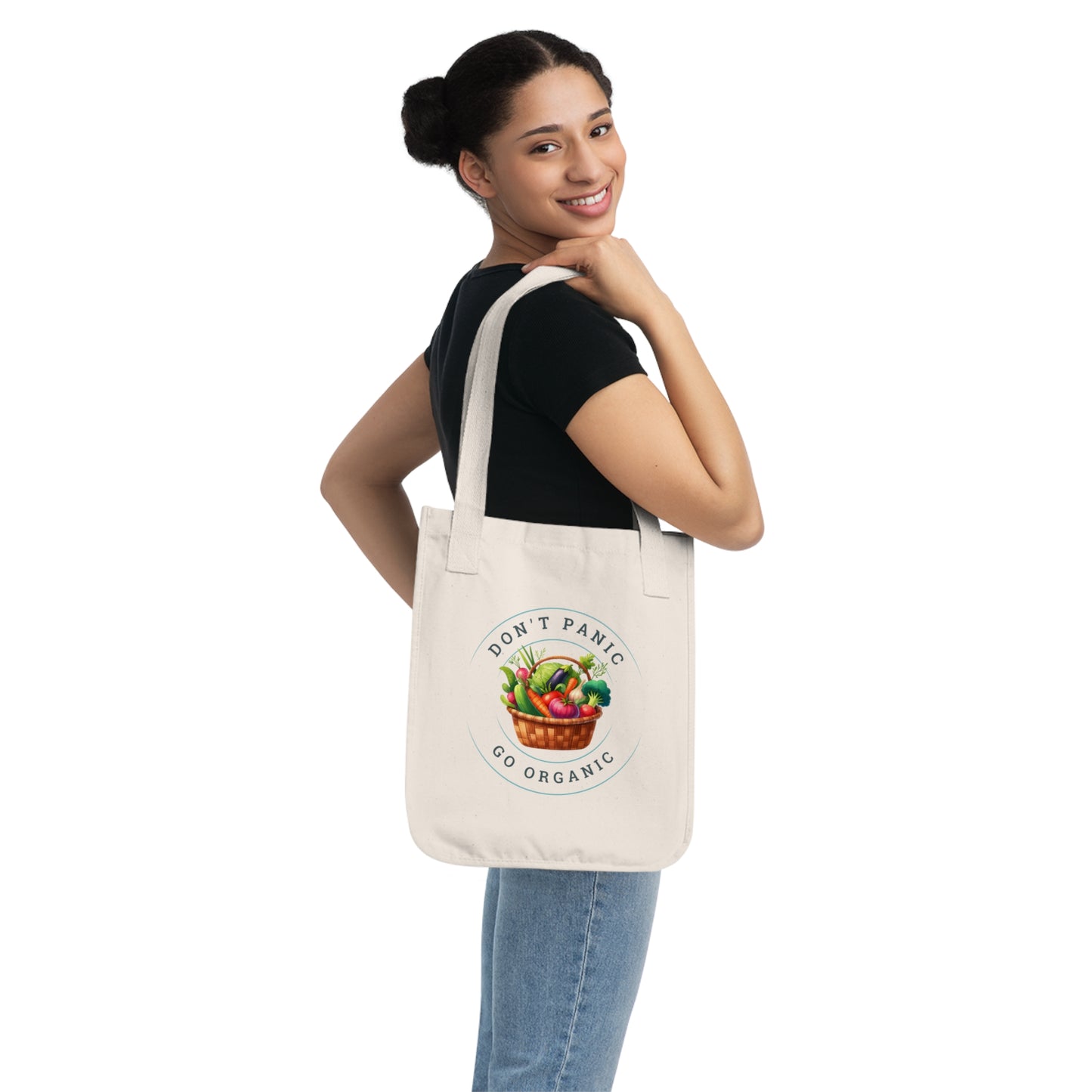 Don't Panic. Go Organic. - Organic Cotton Canvas Tote Bag
