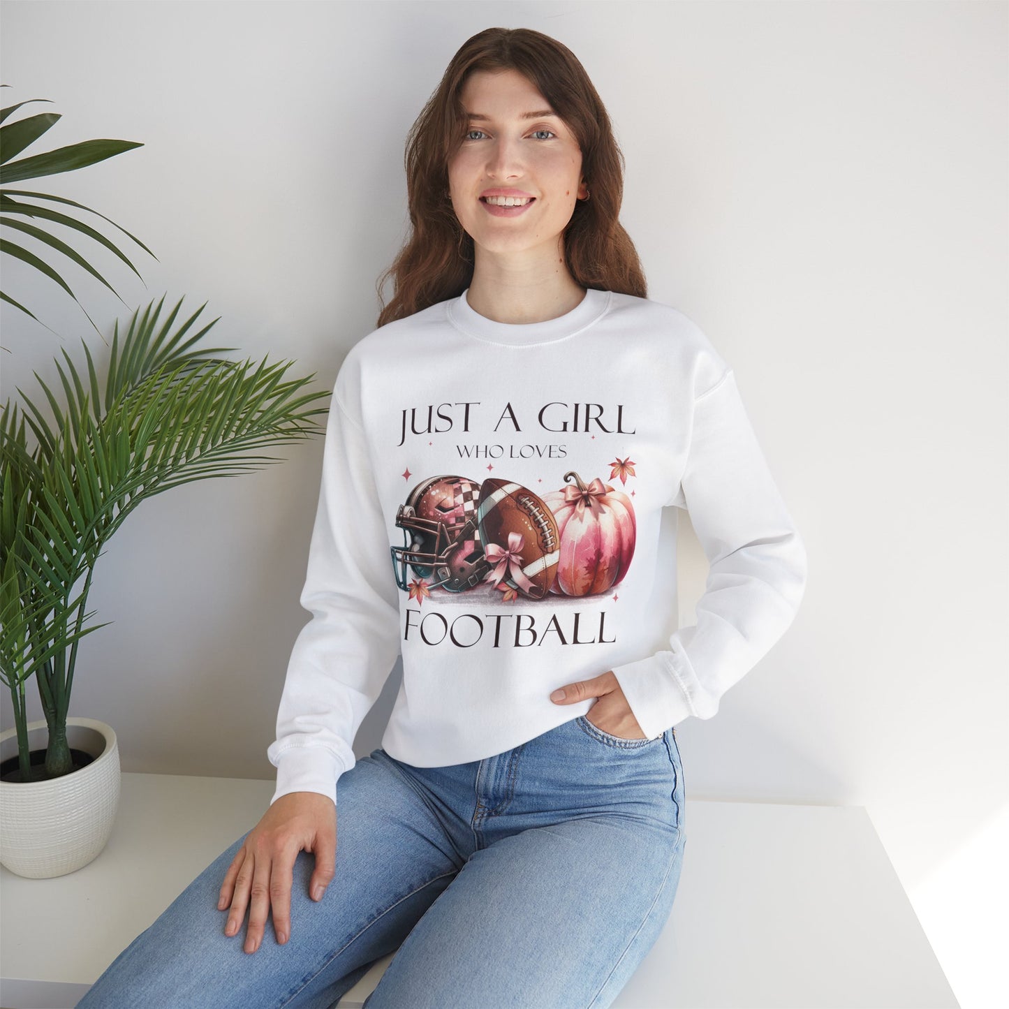 Just A Girl Who Loves Football: Unisex Heavy Blend™ Crewneck Sweatshirt