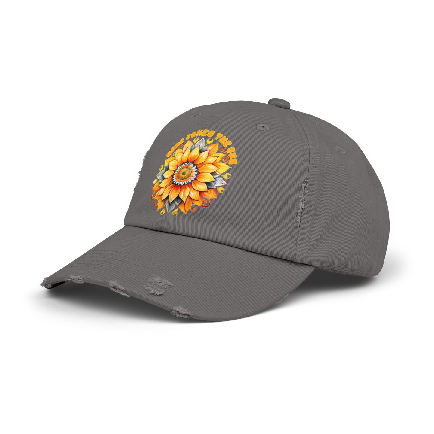 Here Comes the Sun Unisex Distressed Cap