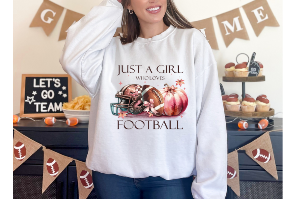 Just A Girl Who Loves Football: Unisex Heavy Blend™ Crewneck Sweatshirt