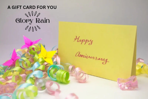 Glory Rain Happy Anniversary Gift Card