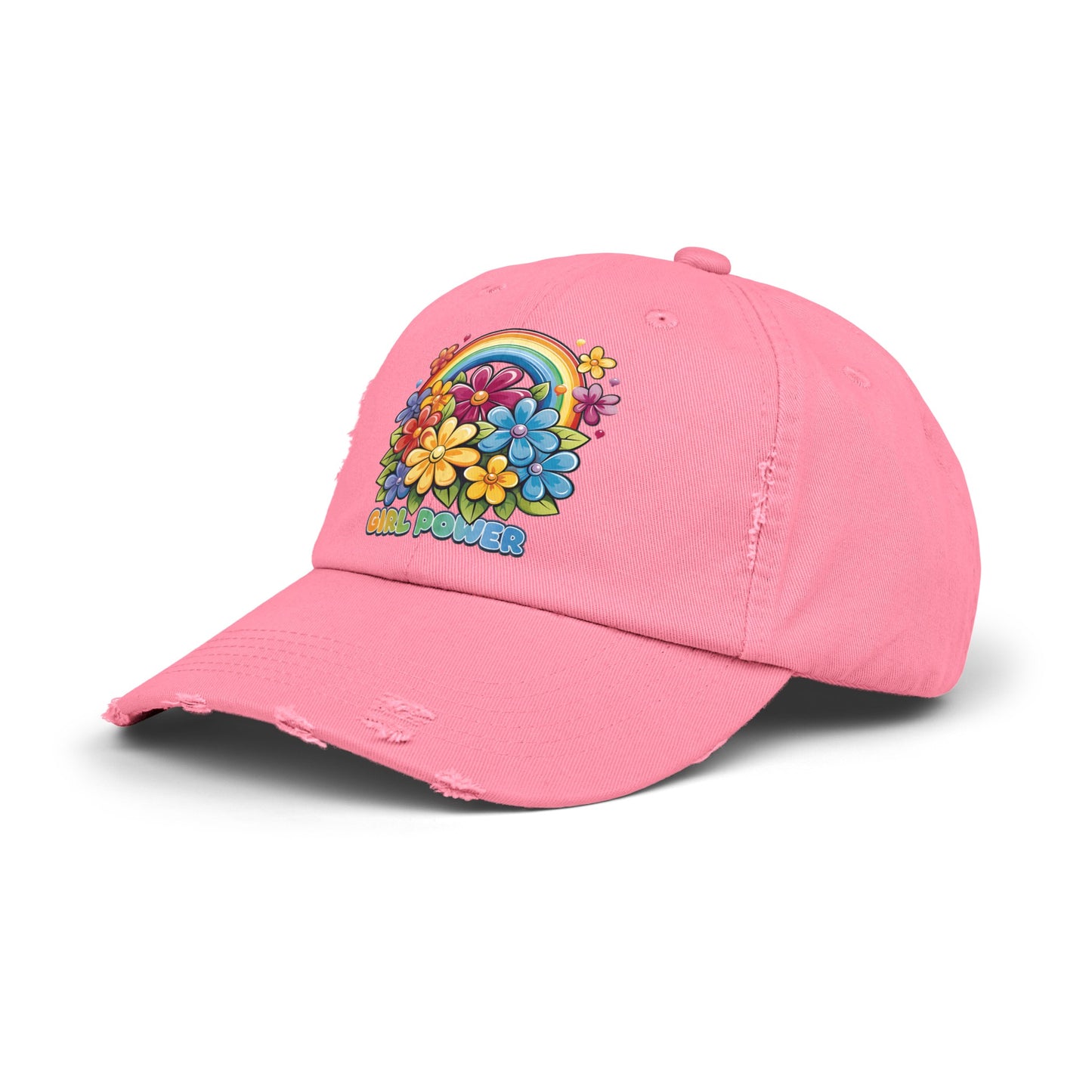 Girl Power Unisex Distressed Cap