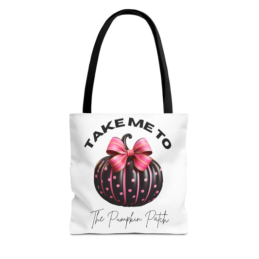 Take Me To The Pumpkin Patch (Black) Fashion Tote Bag