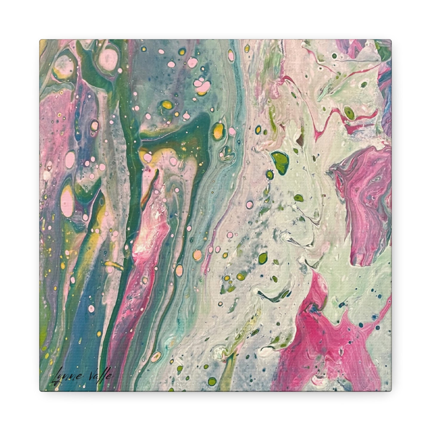 10"x10" - "God's Peace Will Reign" - Abstract Prophetic Fluid Art Canvas Print — Matte Stretched Wall Art
