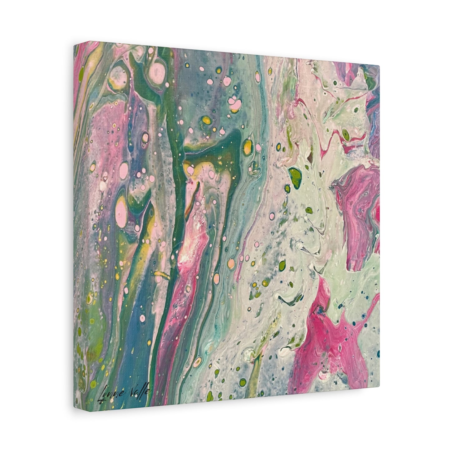 12"x12" - "God's Peace Will Reign" - Abstract Prophetic Fluid Art Canvas Print — Matte Stretched Wall Art