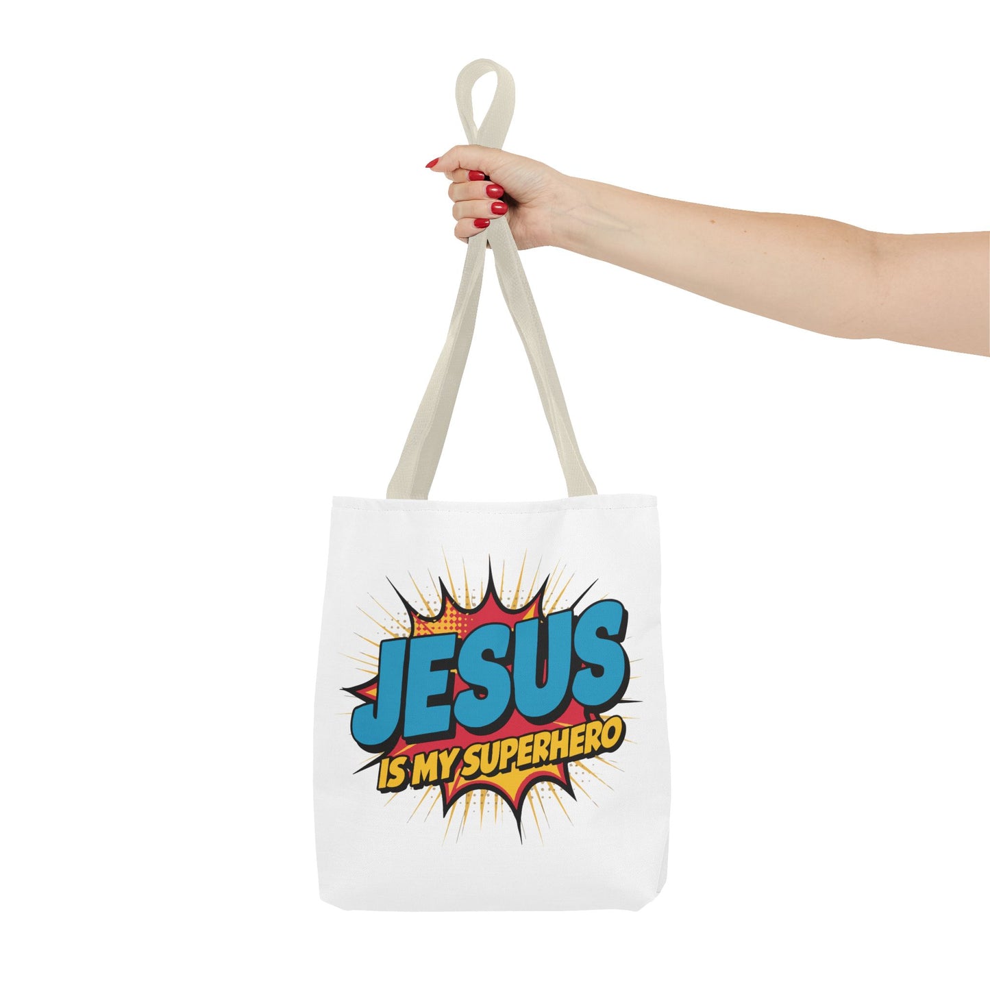 Jesus is My Superhero Fashion Tote Bag