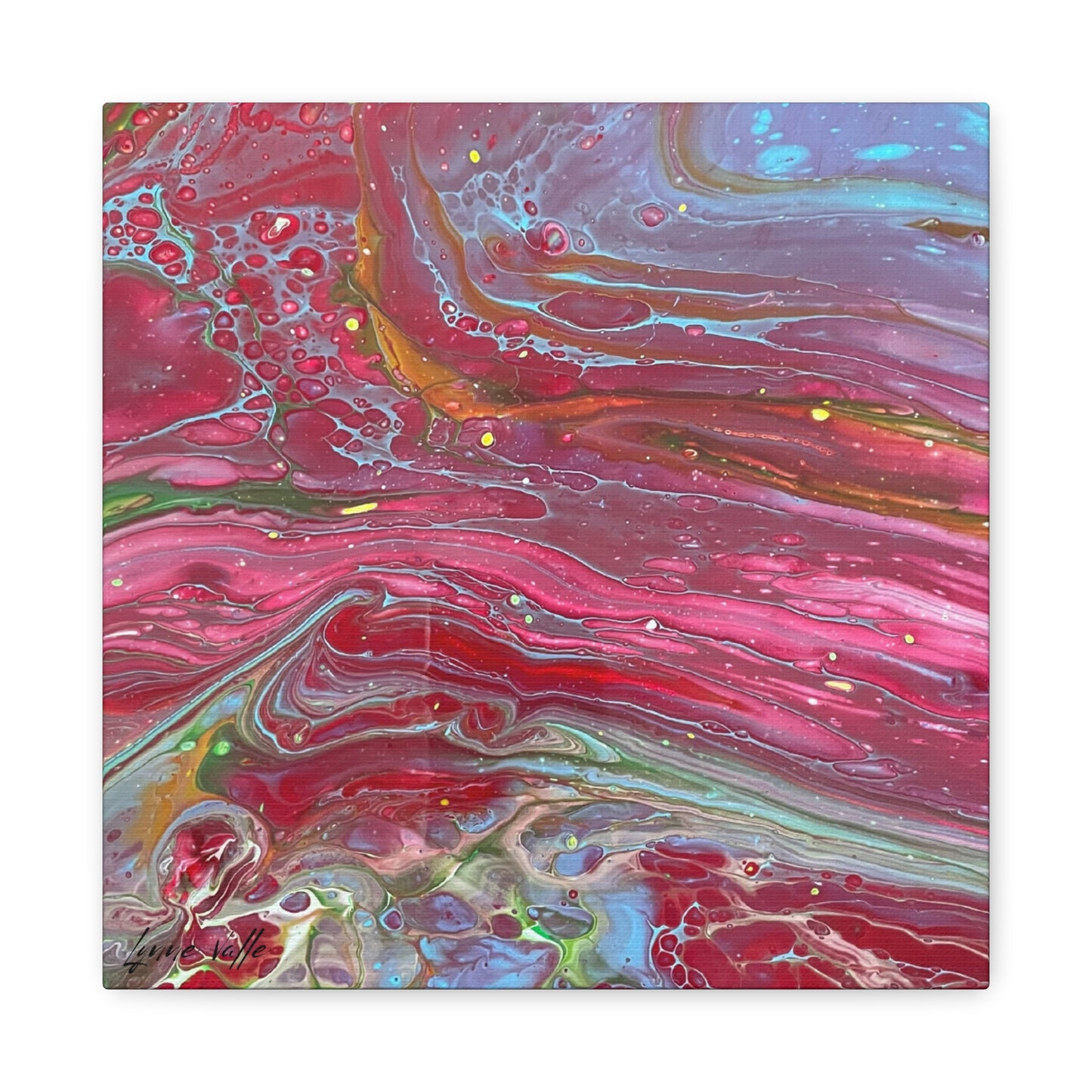 12"12" - "Eternal Love" - Abstract Prophetic Fluid Art Canvas Print — Matte Stretched Wall Art