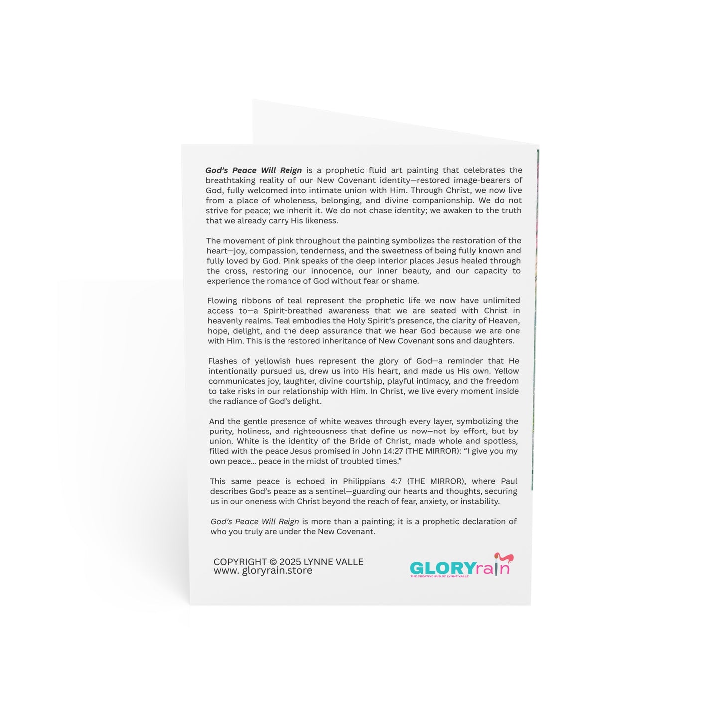 “God’s Peace Will Reign” Prophetic Fluid Art Greeting Cards (Pack of 10)