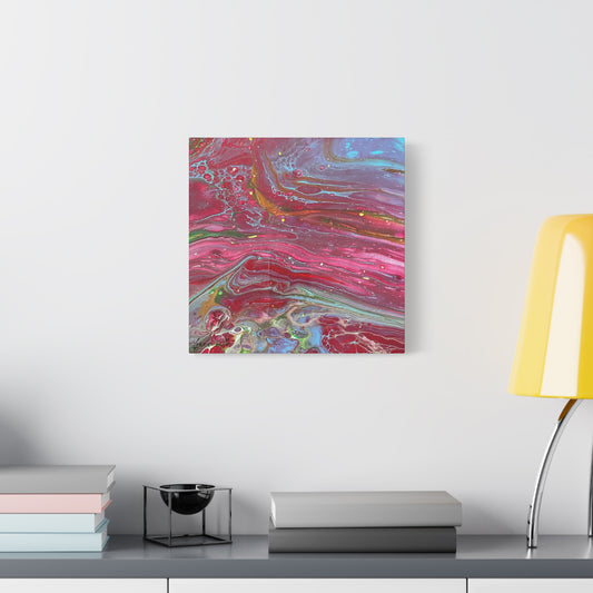 14"x14" - "Eternal Love" - Abstract Prophetic Fluid Art Canvas Print — Matte Stretched Wall Art