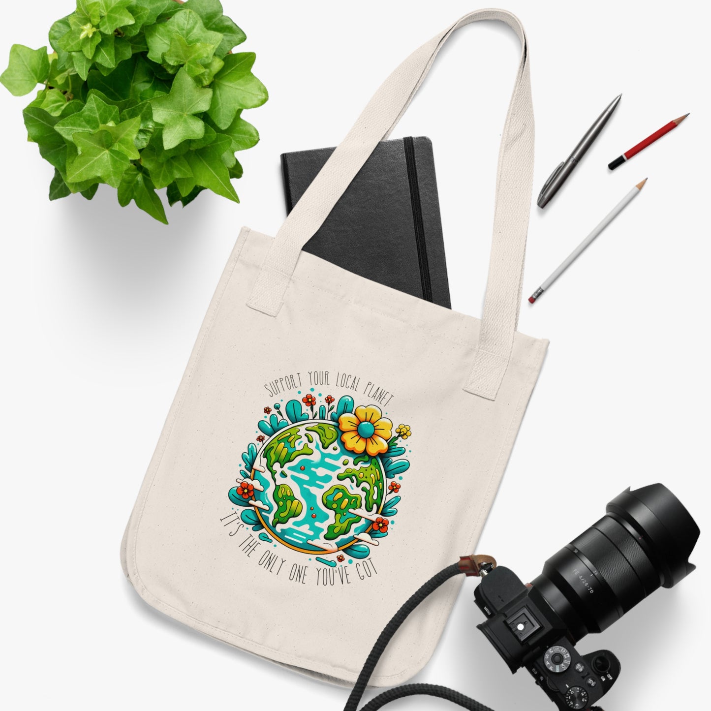 Support Your Local Planet Organic Cotton Canvas Tote Bag