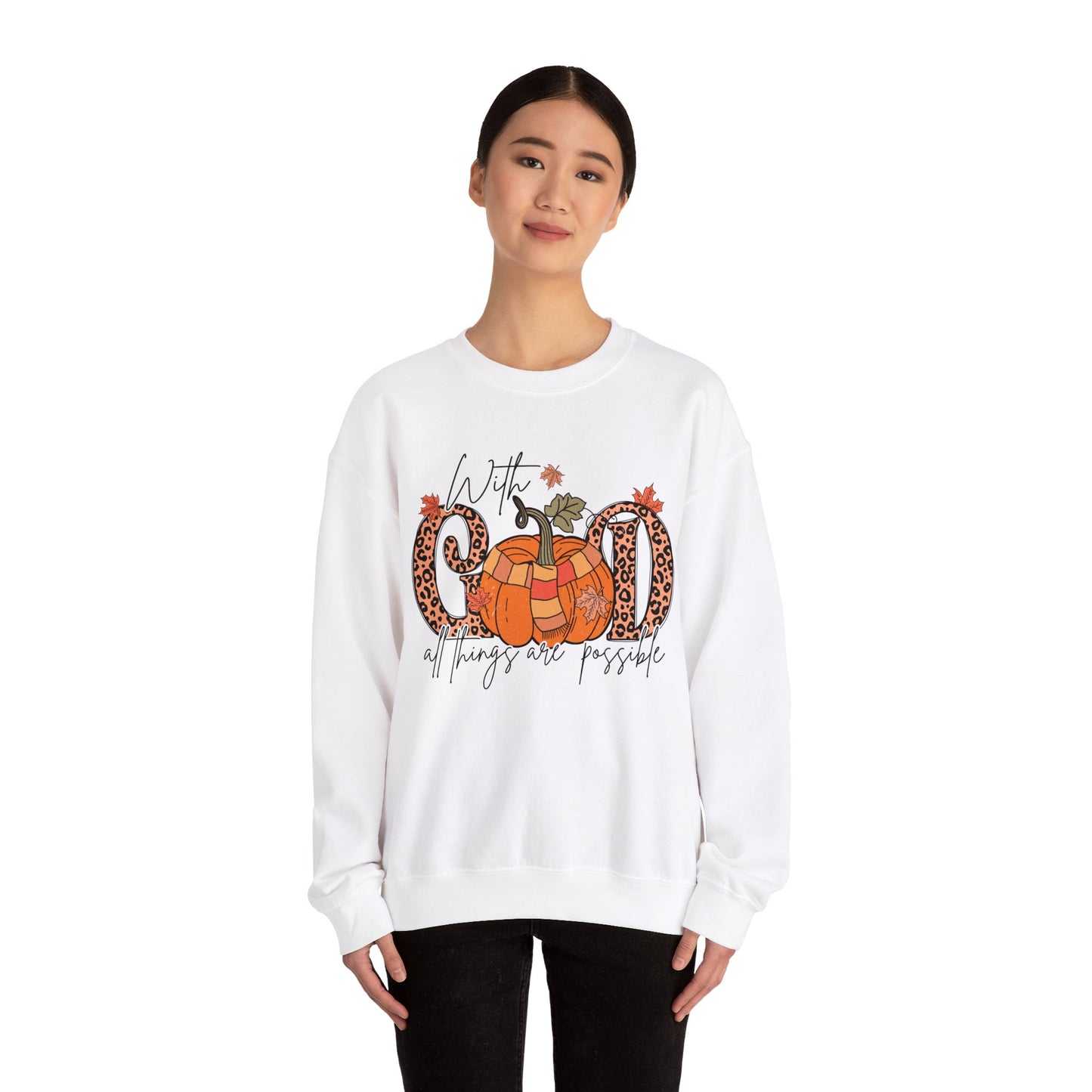 With God All Things Are Possible: Unisex Heavy Blend™ Crewneck Sweatshirt