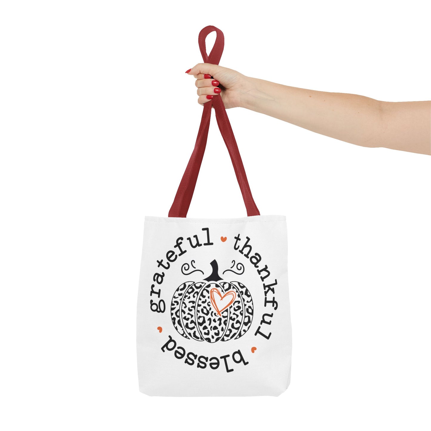 Grateful , Thankful, Blessed Pumpkin Fashion Tote Bag