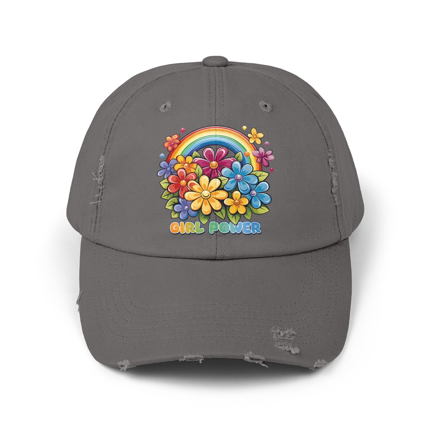 Girl Power Unisex Distressed Cap
