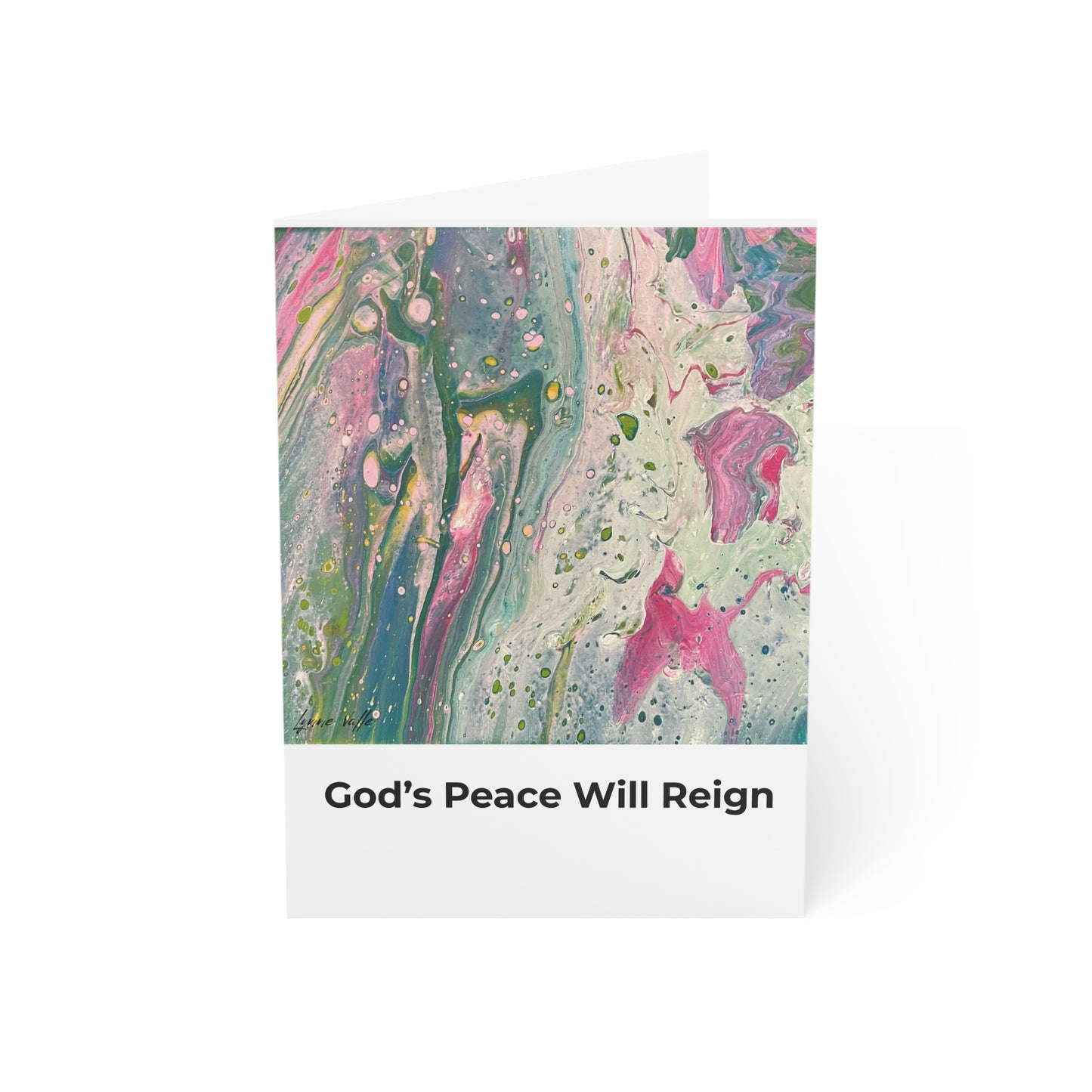 “God’s Peace Will Reign” Prophetic Fluid Art Greeting Cards (Pack of 10)