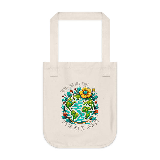 Support Your Local Planet Organic Cotton Canvas Tote Bag