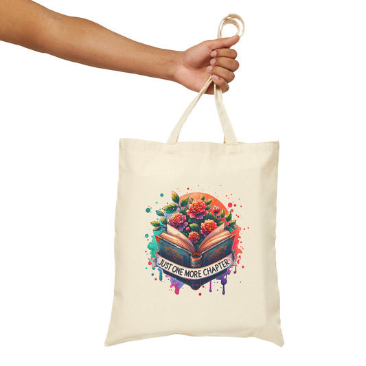 Just One More Chapter Cotton Canvas Tote Bag