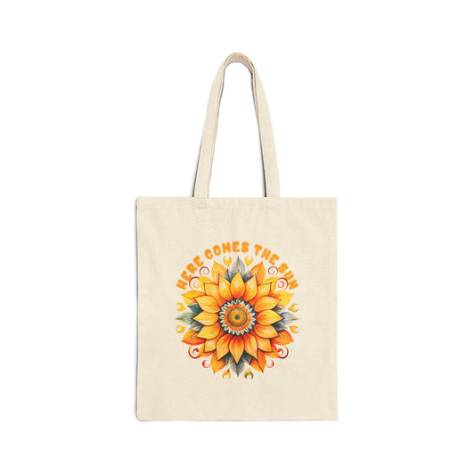 Here Comes the Sun Cotton Canvas Tote Bag