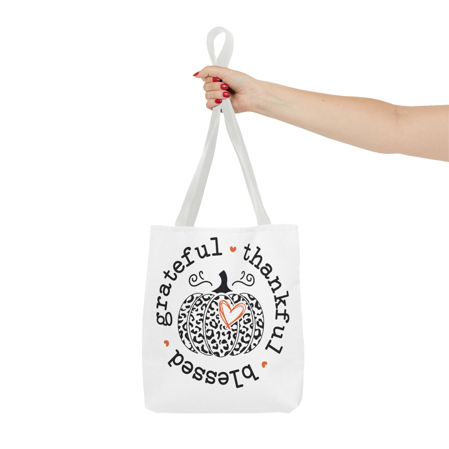 Grateful , Thankful, Blessed Pumpkin Fashion Tote Bag
