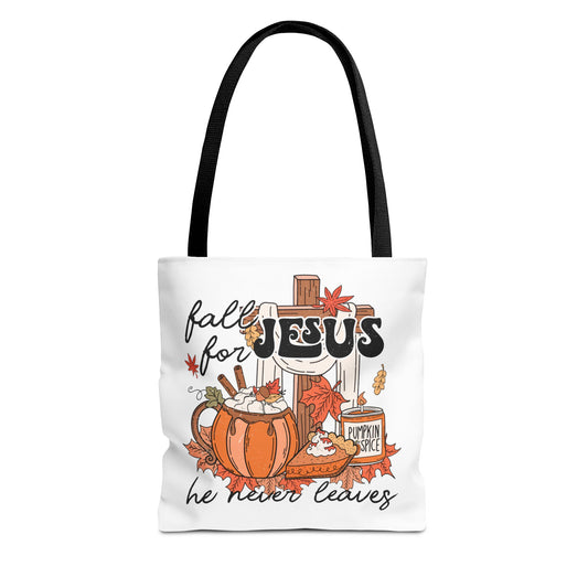 Fall For Jesus, He Never Leaves Fashion Tote Bag
