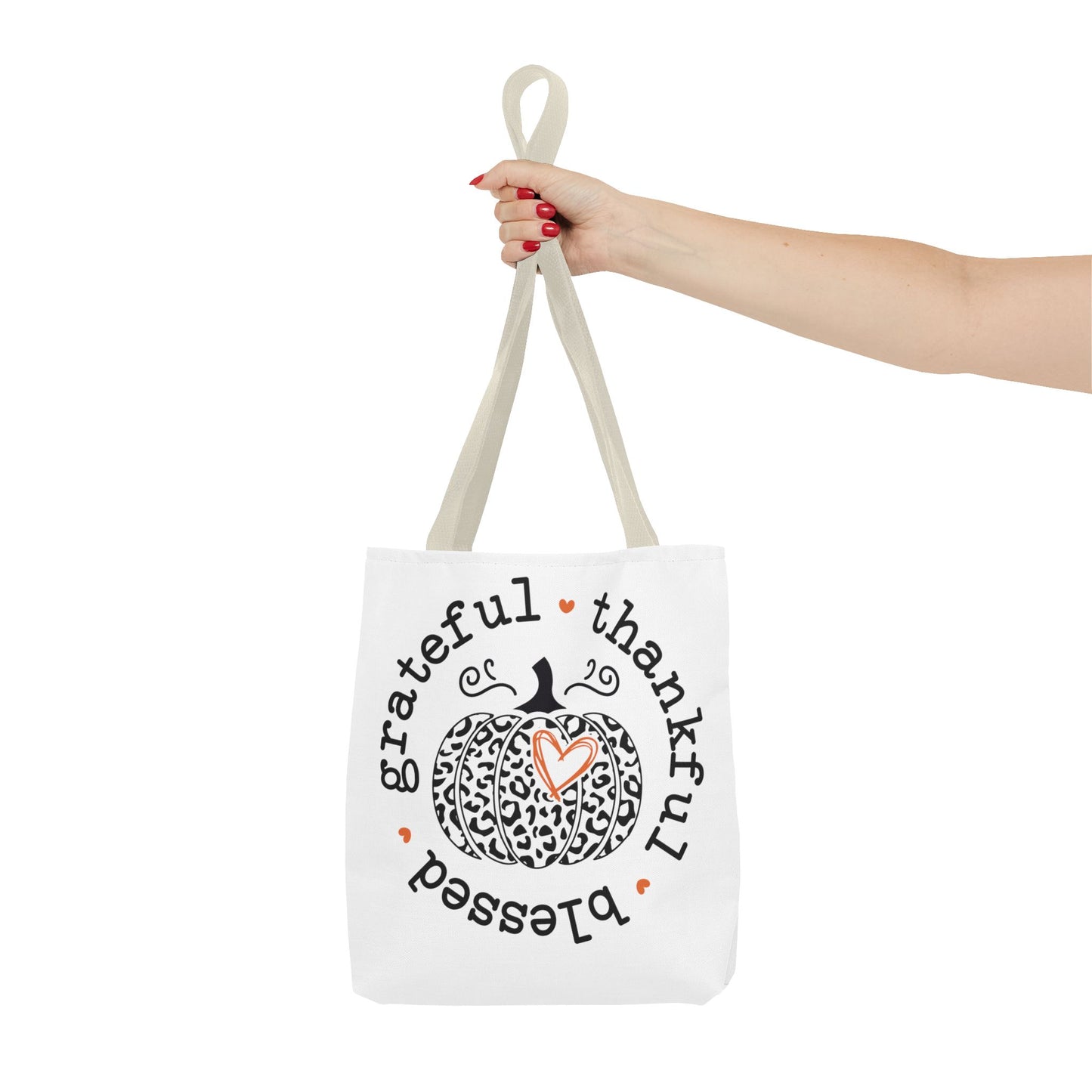 Grateful , Thankful, Blessed Pumpkin Fashion Tote Bag