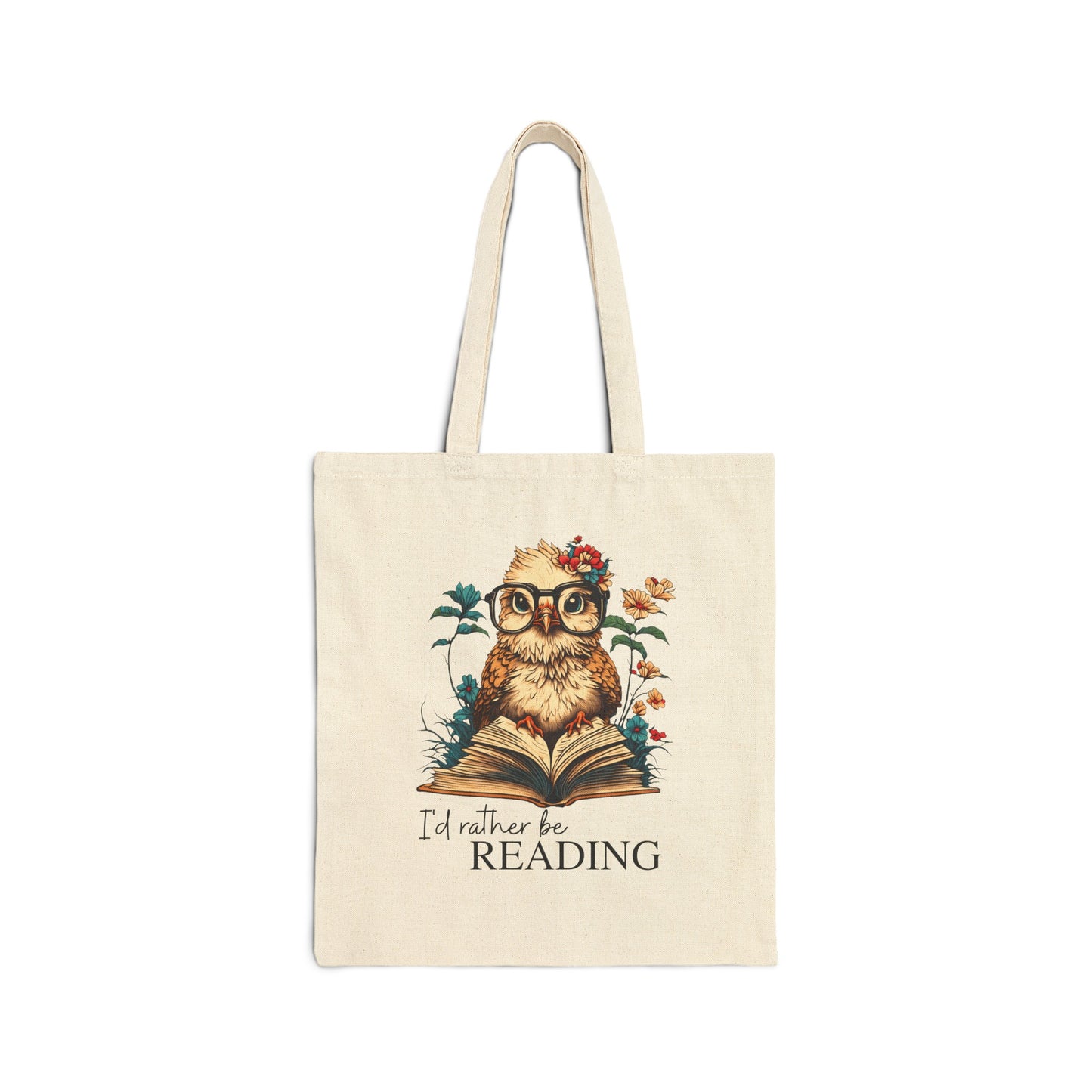 I'd Rather Be Reading Cotton Canvas Tote Bag