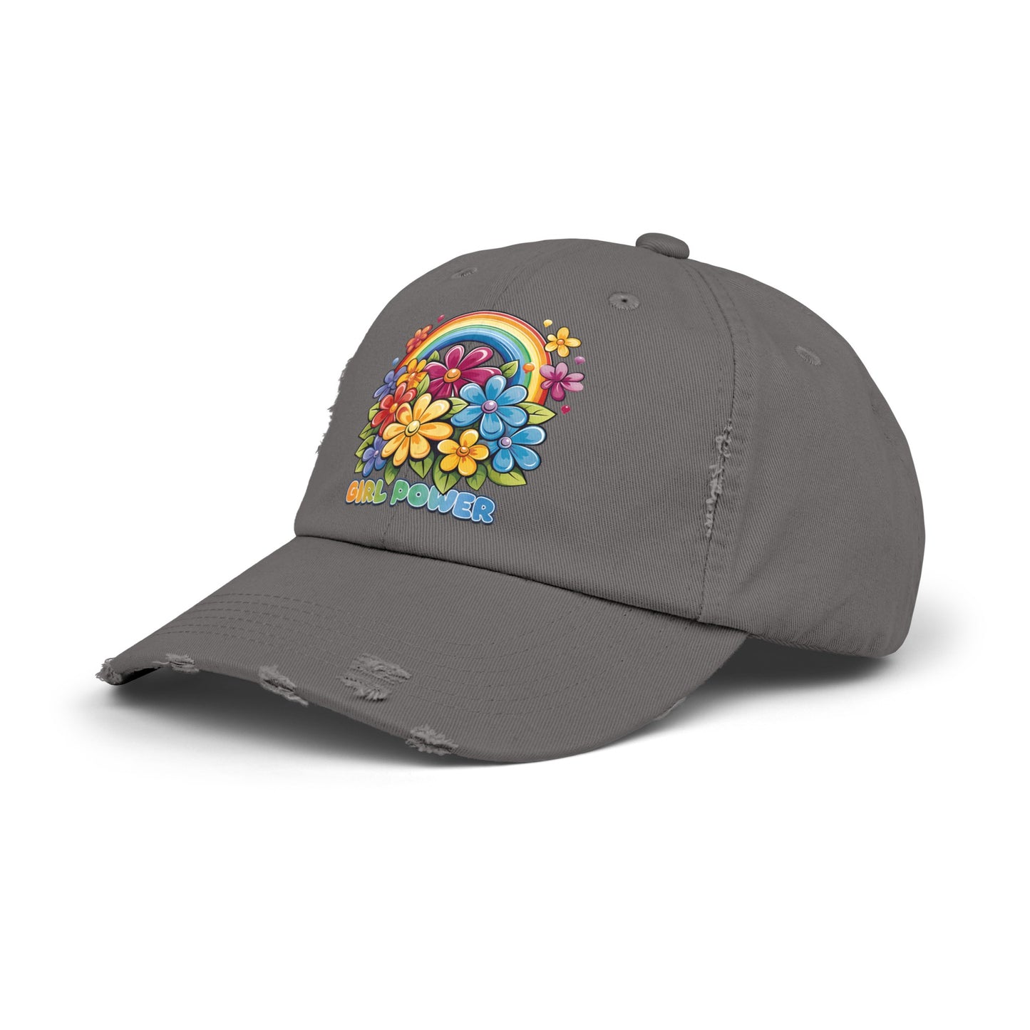 Girl Power Unisex Distressed Cap