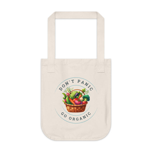 Don't Panic. Go Organic. - Organic Cotton Canvas Tote Bag