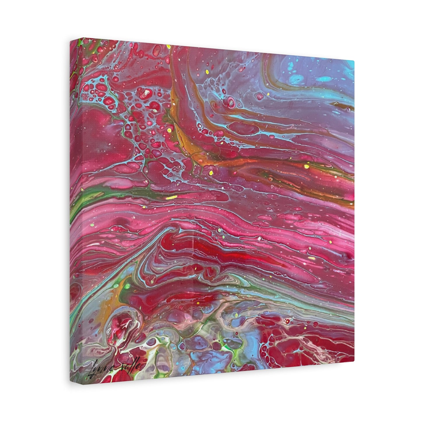 14"x14" - "Eternal Love" - Abstract Prophetic Fluid Art Canvas Print — Matte Stretched Wall Art