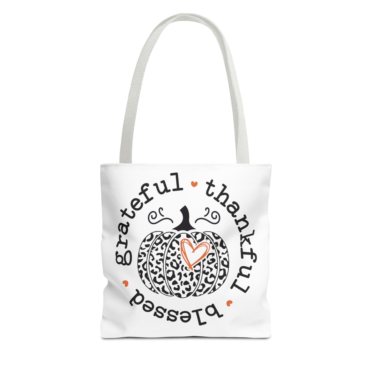 Grateful , Thankful, Blessed Pumpkin Fashion Tote Bag