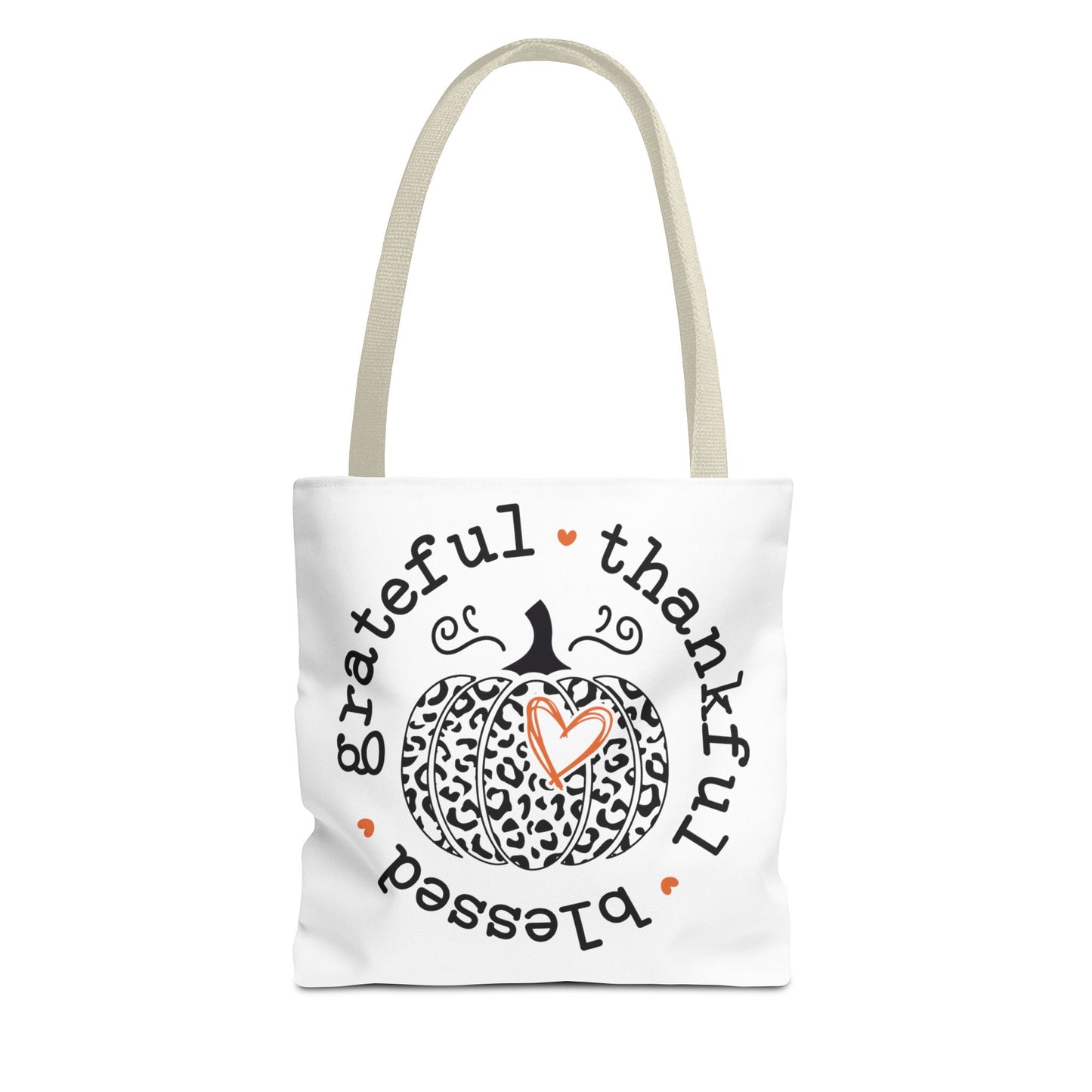 Grateful , Thankful, Blessed Pumpkin Fashion Tote Bag