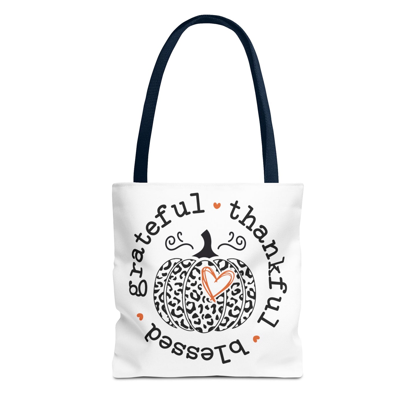 Grateful , Thankful, Blessed Pumpkin Fashion Tote Bag