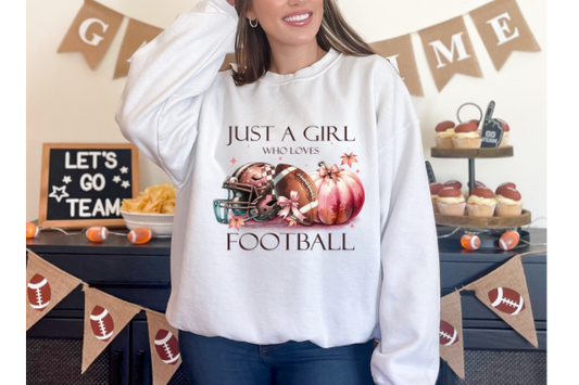 Just A Girl Who Loves Football: Unisex Heavy Blend™ Crewneck Sweatshirt