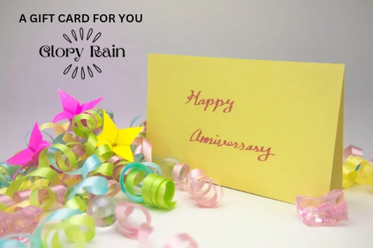 Glory Rain Happy Anniversary Gift Card