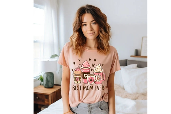 Best Mom With Latte T-Shirt