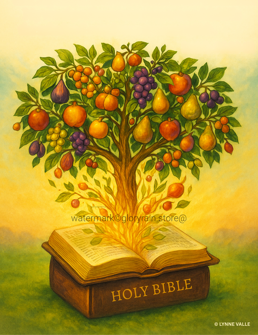 Prophetic Art Printable – Tree of Life Rising from the Bible (8.5 x 11 Digital Download)