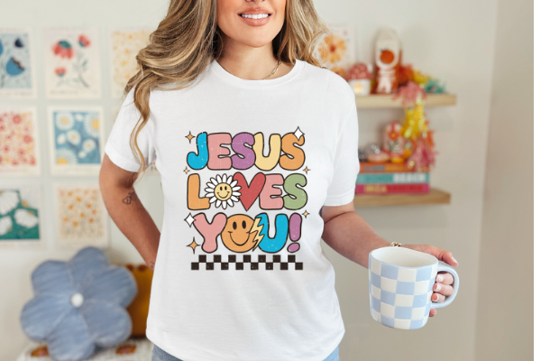 Jesus Loves You With Smiley Face T-shirt